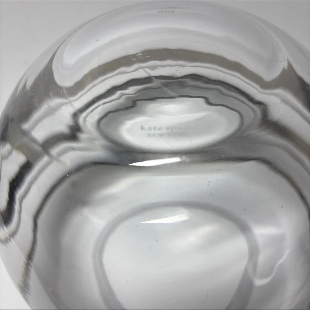 Lenox Kate Spade Crystal Rose Bowl Vase Hampton Street platinum stripe Heavy